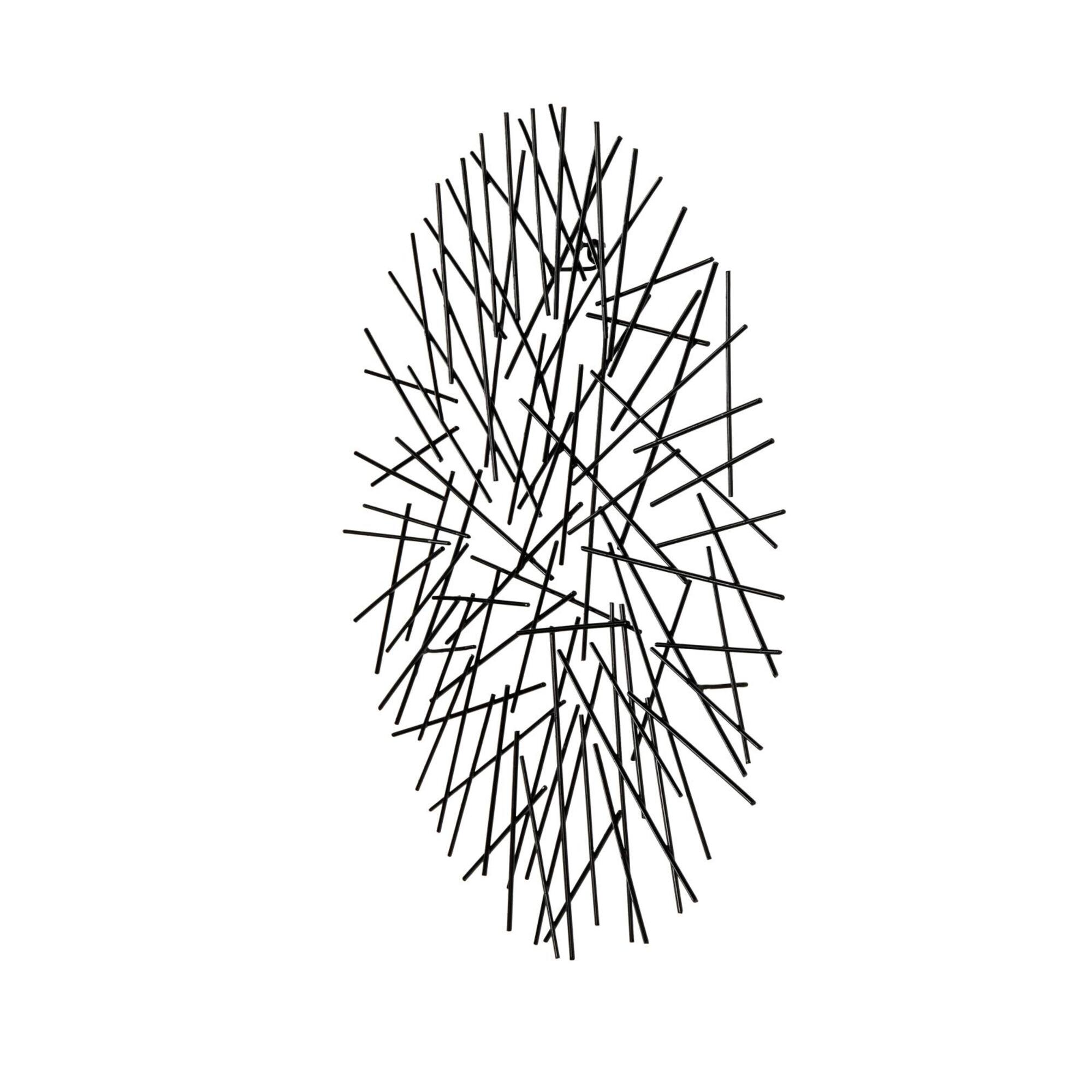 24" x 25" Black Metal Abstract Overlapping Stick Wall Décor